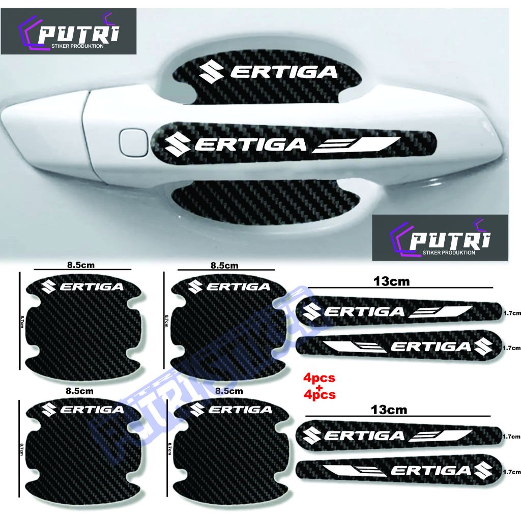 [TERLARIS] Sticker stiker pelindung handle pintu mobil suzuki ertiga Sticker karbon 3d pelindung gag