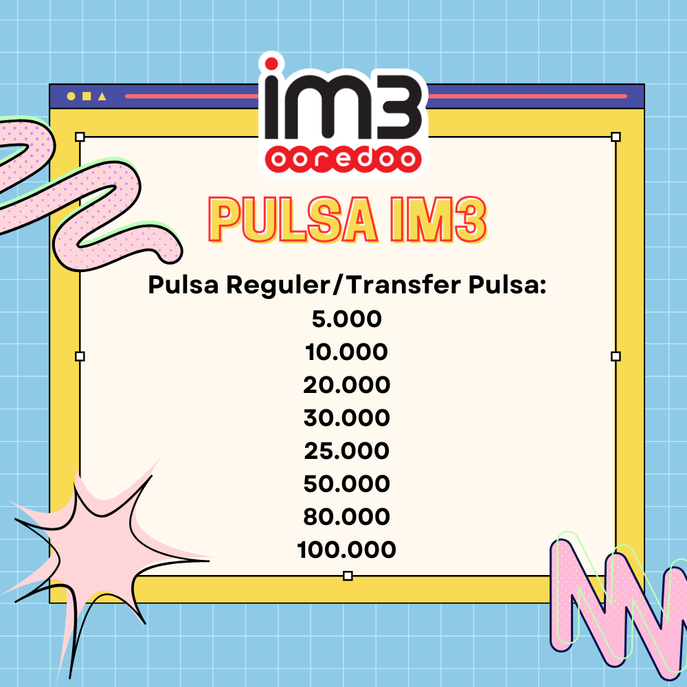 (PROMO) Pulsa IM3/Indosat Denom 30rb - 100rb (MURAH)
