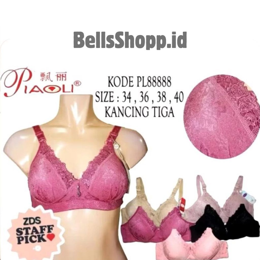 Bra PIAOLI Import Premium kait 3 [Tanpa Kawat] - BH Wanita Piaoli #PL88888