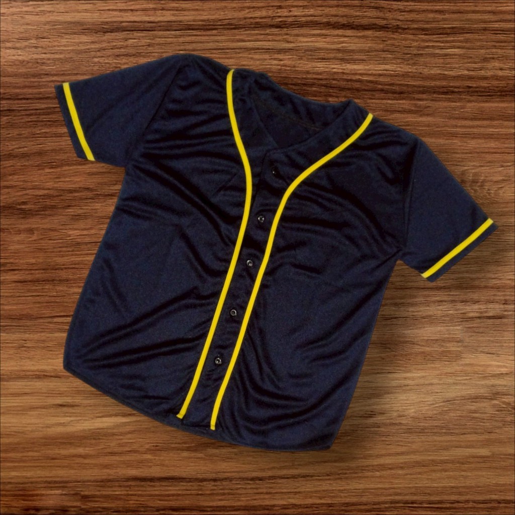 kaos jersey baseball polos navy list kuning premium Unisex / baju baseball