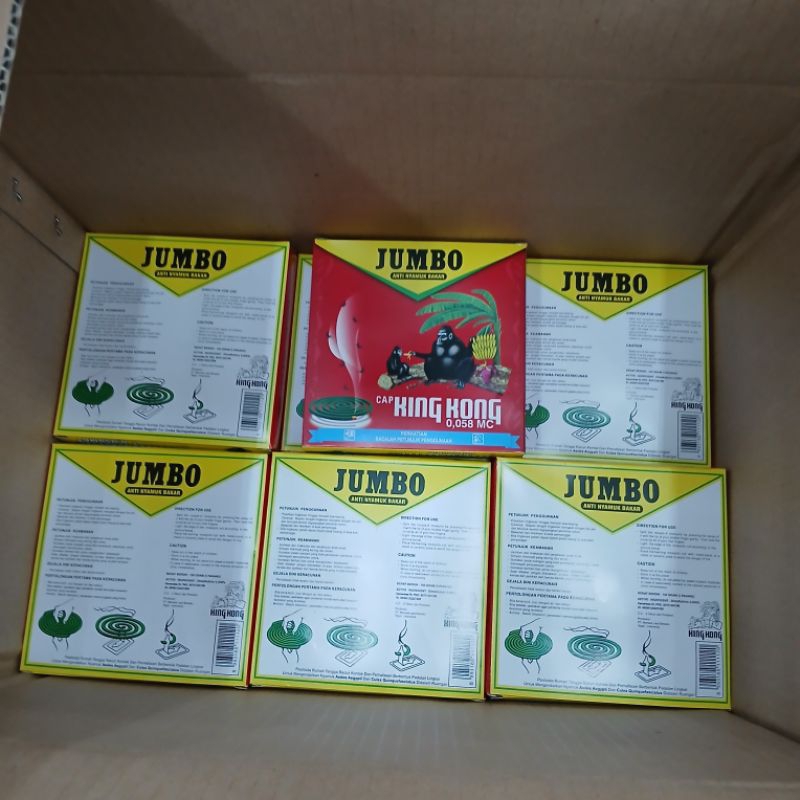 Kingkong Jumbo dan Kingkong SP Obat Nyamuk Bakar | Paket 5 Kotak x 5"