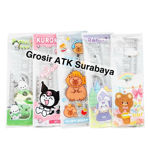 

( DAPAT 1 SET ) PENGGARIS SET 4 IN 1 20 CM Fancy Disney Avenger Kuromi Cinnamorol Lucu 2