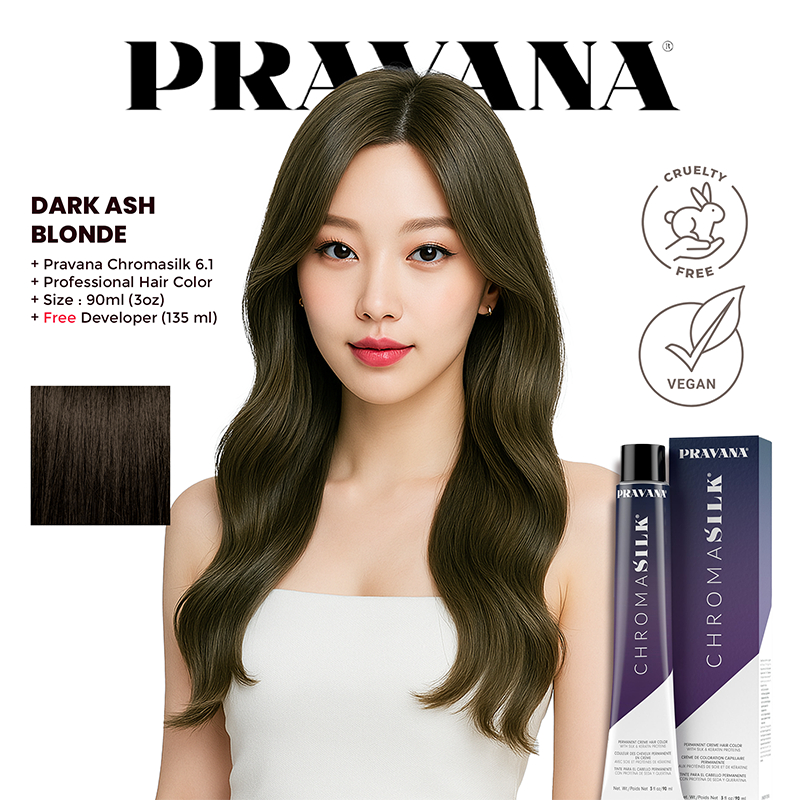 PRAVANA CHROMASILK 6.1 - Dark Ash Blonde (Cat Rambut)