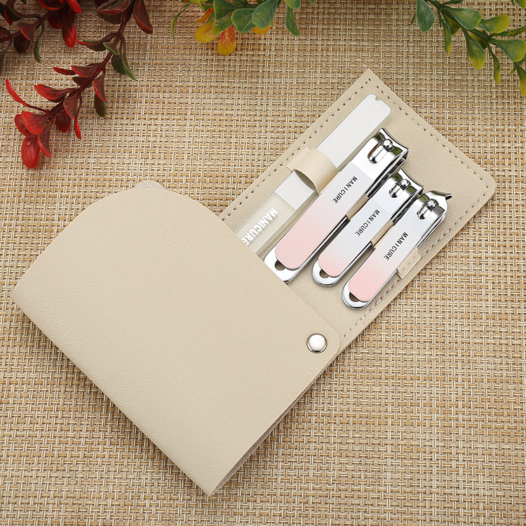 Gunting Kuku Set 4 Alat Perawatan & Gunting Kuku Premium Kilap Kuku Nano Glass