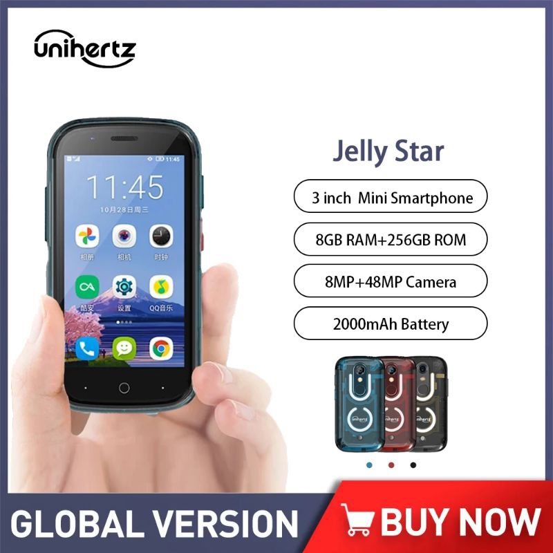Unihertz Jelly Star 8GB+256GB 2000mAh Layar 3 inch Android 13 LTE NFC
