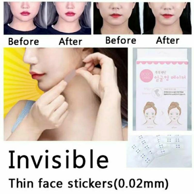 [40pcs] Label Stiker Penirus Wajah Tirus Tanpa Operasi - Dodo Label Korea Face Lift Tape For V Shape