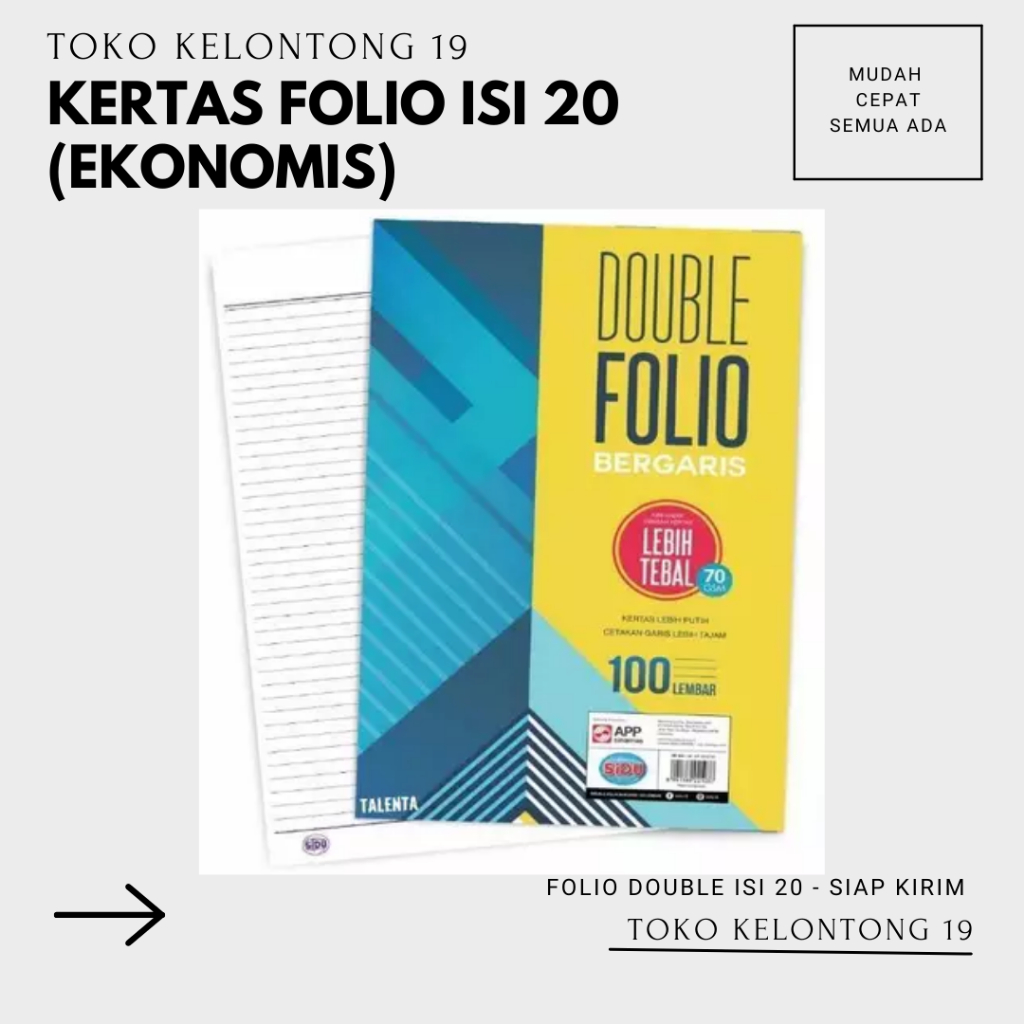 

KERTAS FOLIO EKONOMIS DOUBLE ISI 20 LEMBAR