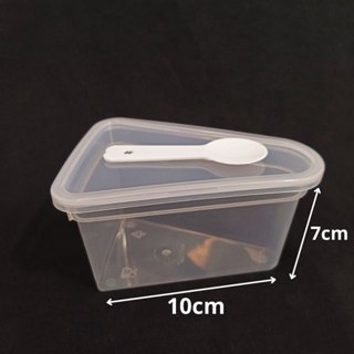 5 Pcs Cup Dessert Segitiga + Sendok / Cup Pudding 5 Pcs / Jelly CUP / Dessert Box Korean Dessert Cup