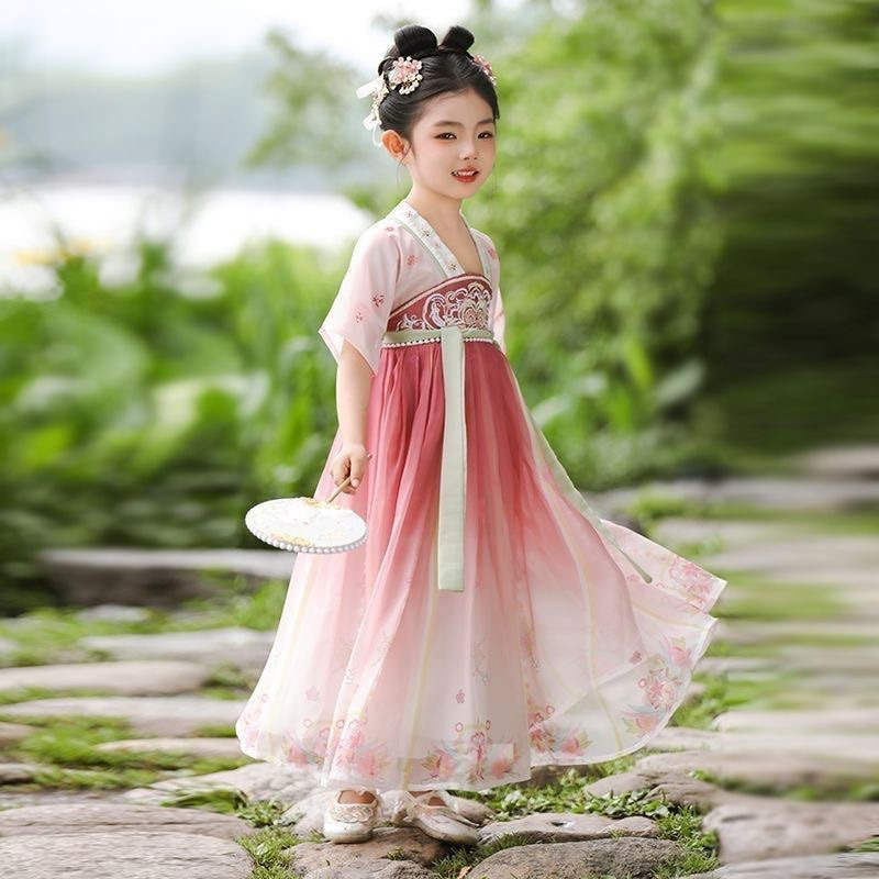 KH3233 Dress hanfu anak perempuan lengan panjang dan lengan pendek