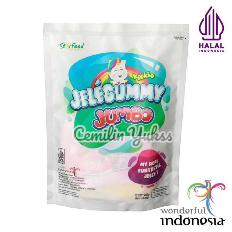 

Kiokio Jelegummy Jumbo Pouch (Isi 6) Jelly Agar Aneka Rasa Buah Lychee Blueberry Mangga Strawbery