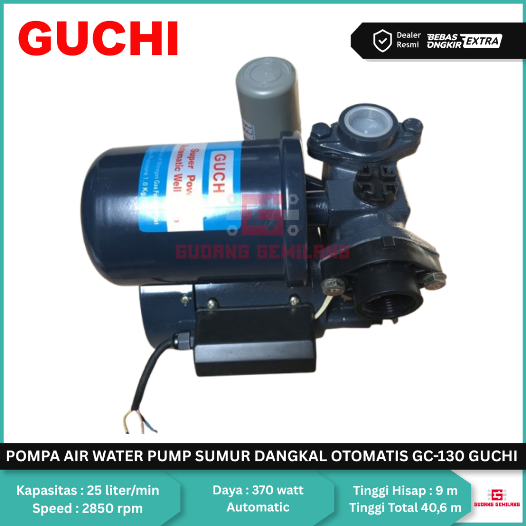 Pompa Air Water Pump Sumur Dangkal Automatic Otomatis GC-130 GUCHI