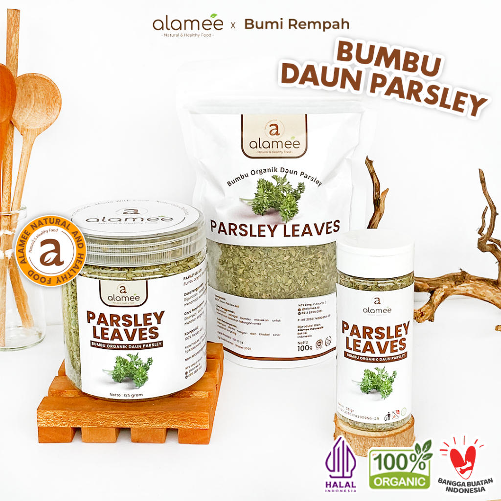 

ALAMEE Parsley Kering Dried Persley Flakes Daun Peterseli Leaves Bumbu Dapur Masak Organik 125g