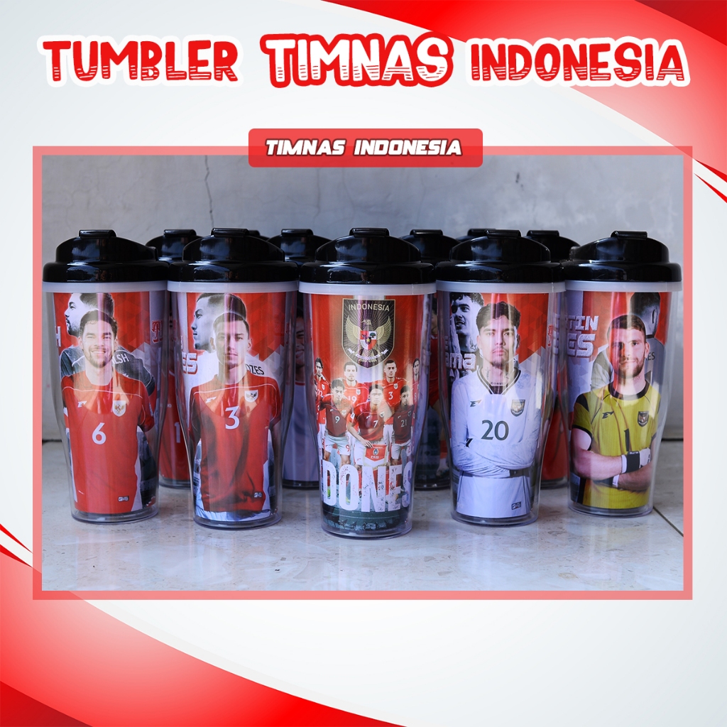 Tumbler Timnas Indonesia Bonus 25 pcs Photocard Timnas Botol Minum Buatan Fans