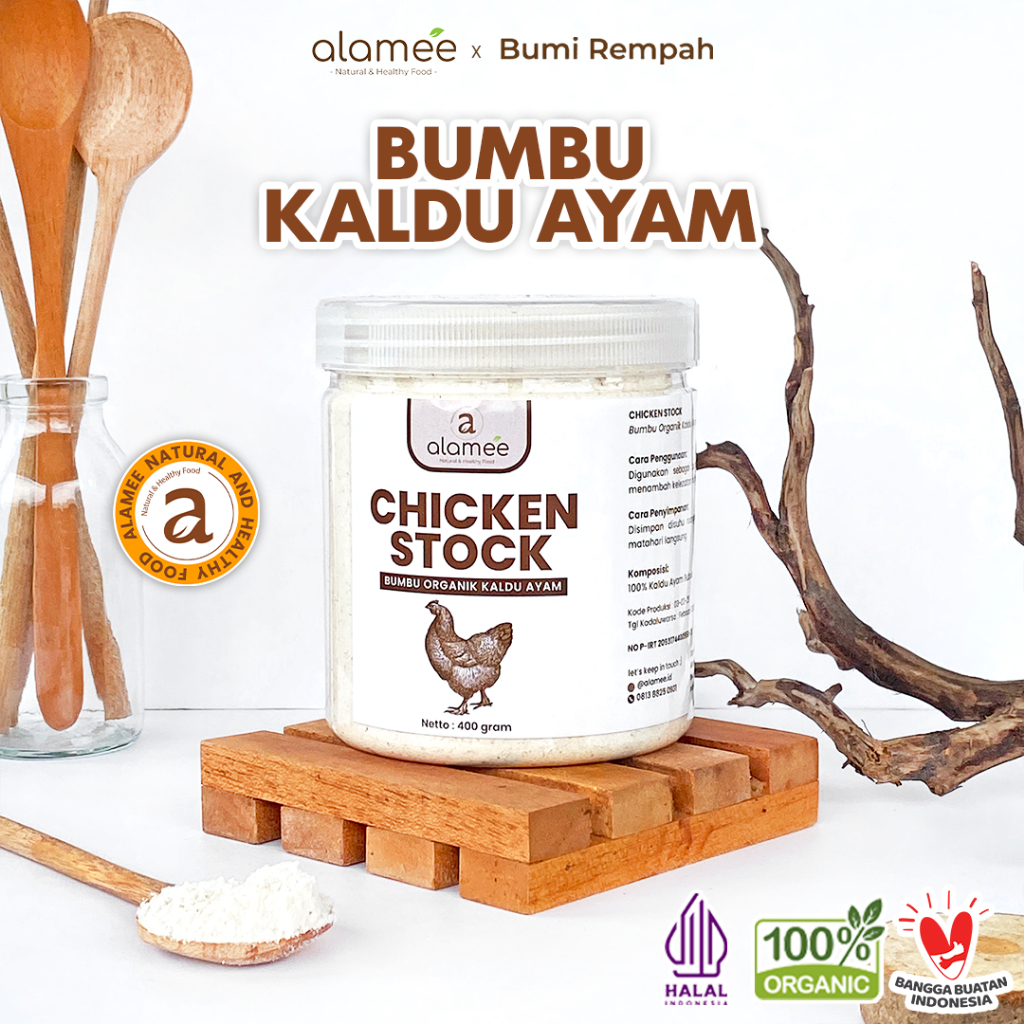 

ALAMEE Bumbu Kaldu Ayam Non MSG Organik Chicken Powder Praktis Toples Seasoning 400gr