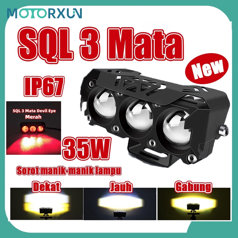 35w LAMPU TEMBAK LASER/LAMPU TEMBAK MINI SQL 3 Mata/TANPA KIPAS/SUPER BRIGHT HI LO 35 WATT LAMPU TEM
