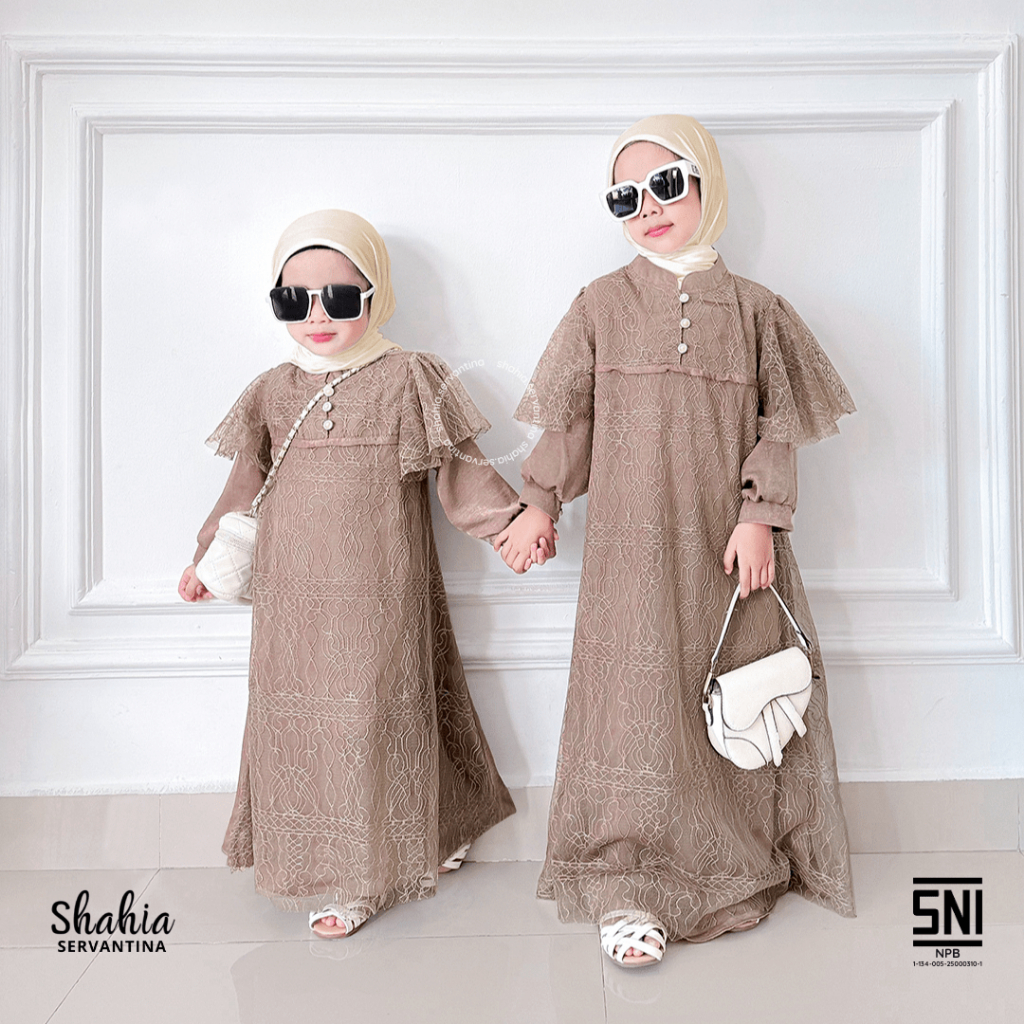 Shahia Servantina - Safeya Dress Tille Anak Perempuan Couple Mom & Kids