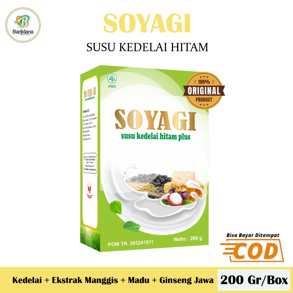 

Soyagi Bariklana Susu Kedelai Hitam Original 200Gr Ampuh Menurunkan Berat Badan, Perut Buncit & Gula