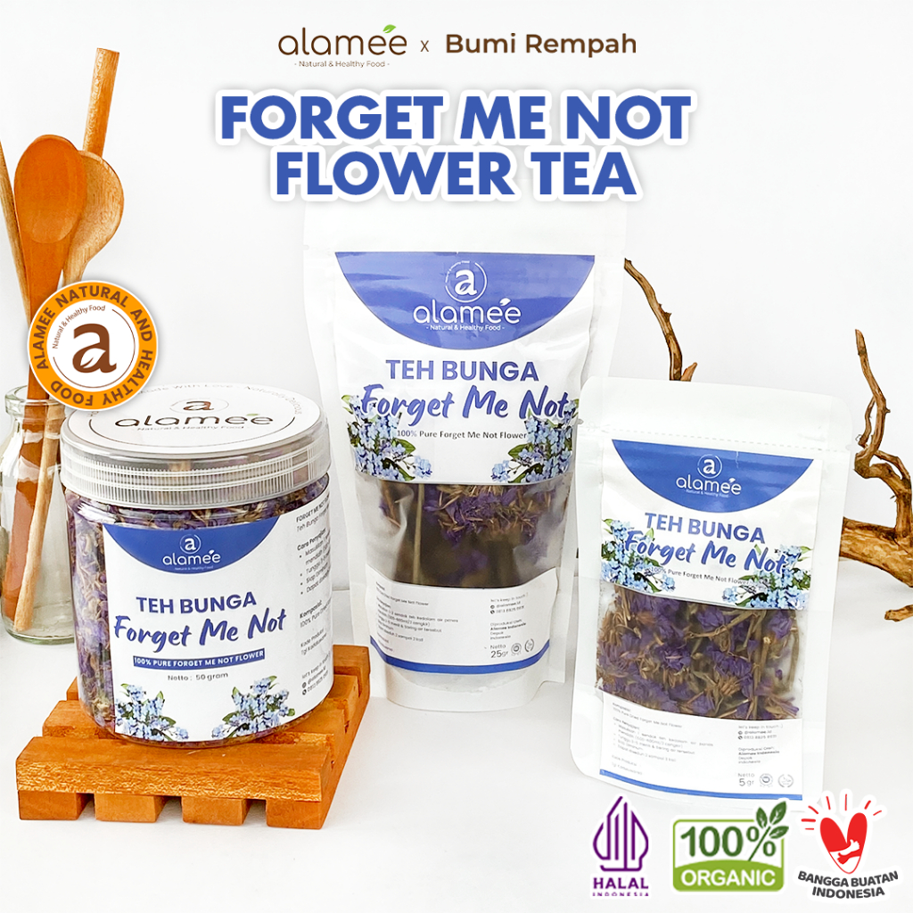 

ALAMEE Teh Bunga Forget Me Not Flower Tea Organik Kering Dried Siap Seduh Minum
