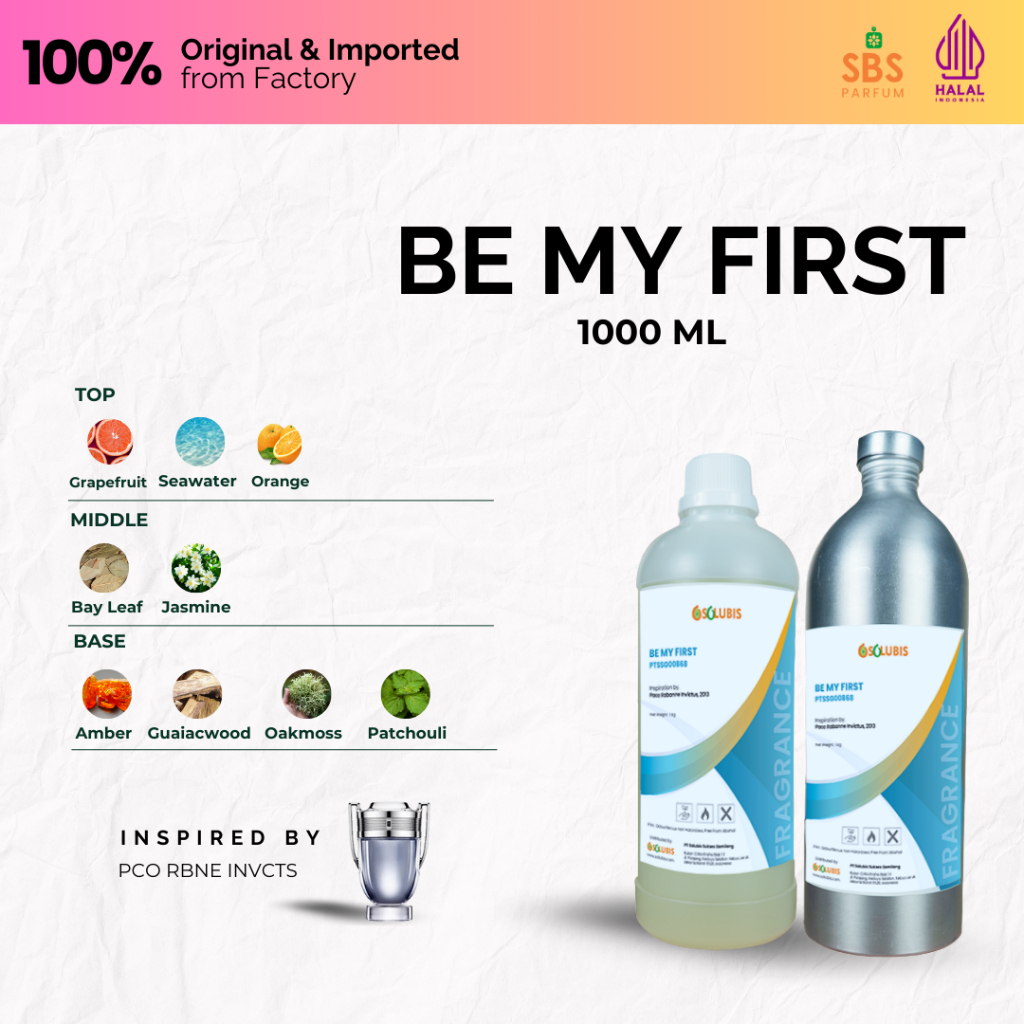 Bibit Parfum Murni Original [Be My First] | 1000ml - Inspired by Paco Rabanne Invictus - Bibit Asli 