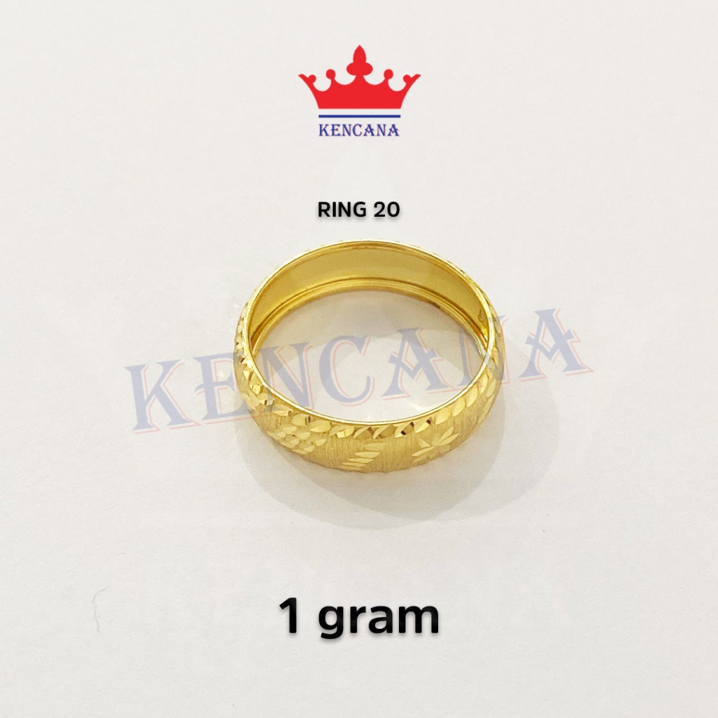 Cincin  Polos Ukir Wanita Pria Perak Asli Silver 925 Sepuh Emas 24k