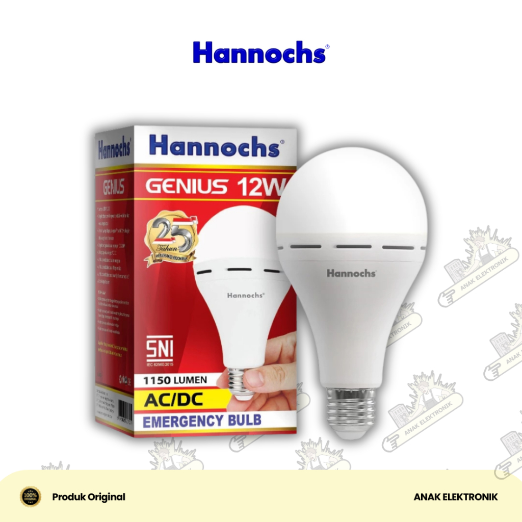 HANNOCHS LAMPU EMERGENCY BOHLAM LED BLUB GENIUS 15W CAHAYA PUTIH / LAMPU LED EMERGENCY HANNOCHS