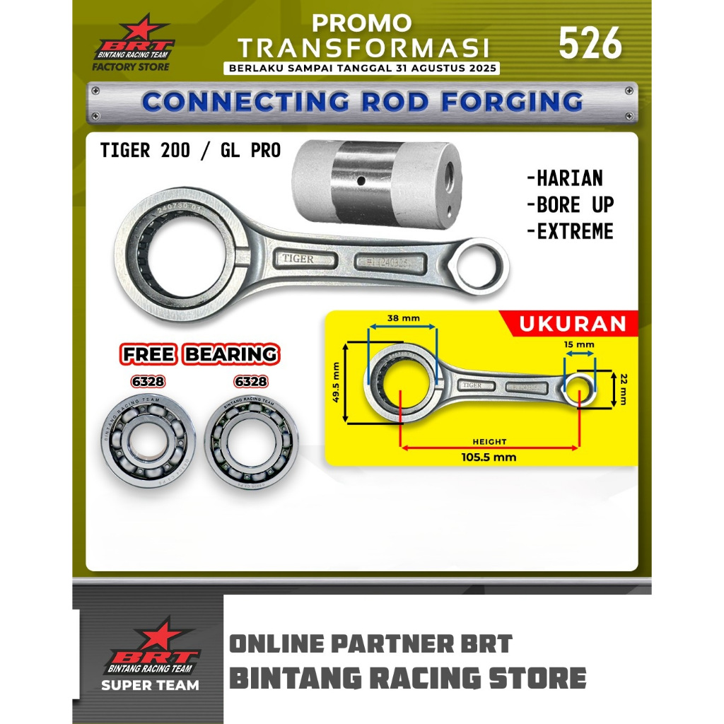 Stang Seher Conrod Forging BRT Honda Tiger Stroke Up