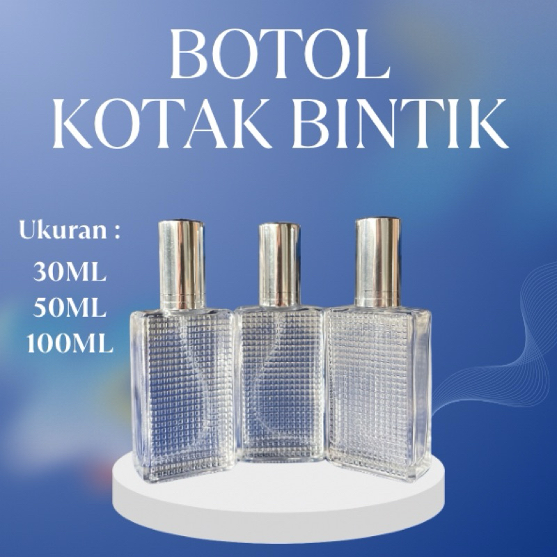 BOTOL PARFUM KOTAK BINTIK - botol parfum spray isi ulang - volume 20ML / 30ML / 50ML