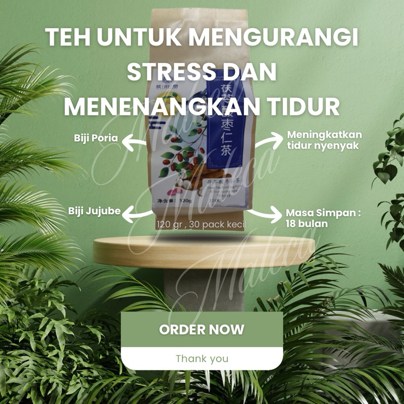 

Teh herbal untuk mengurangi stress dan menenangkan tidur (Sleep Tea Shooting Poria & Sour Jujube Seed)