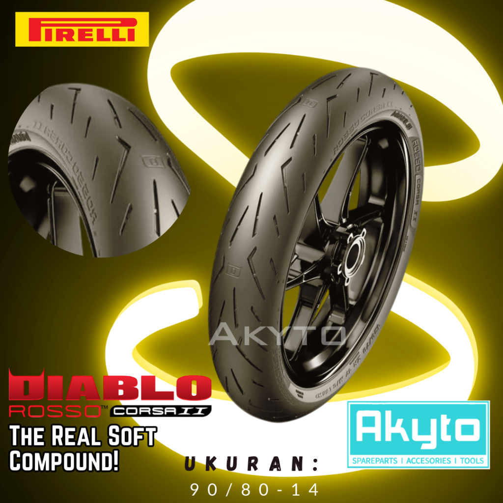 [TERMURAH COD READY] PIRELLI DIABLO ROSSO CORSA II SOFT COMPOUND BAN RACING MOTOR TUBELESS / BAN MOT