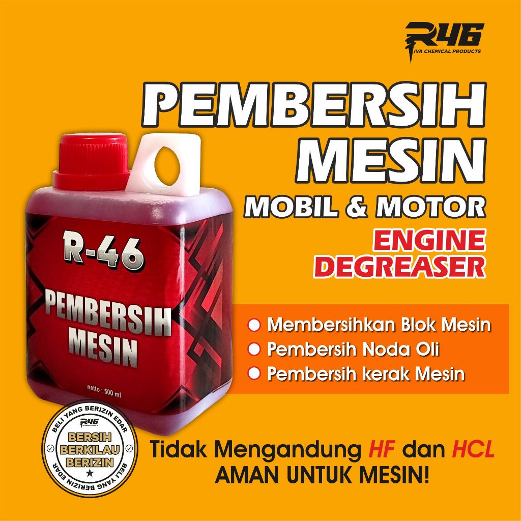 R-46 Cairan Pembersih Kerak Mesin Motor Super | Engine Degreaser Motor & Mobil Pembersih Kerak Blok 