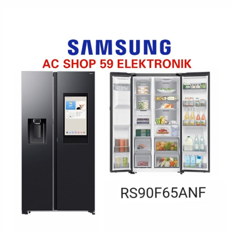 SAMSUNG RS90F65ANFSE / RS90 Kulkas Side By Side Bespoke AI Family Hub Auto Open Door 641L New