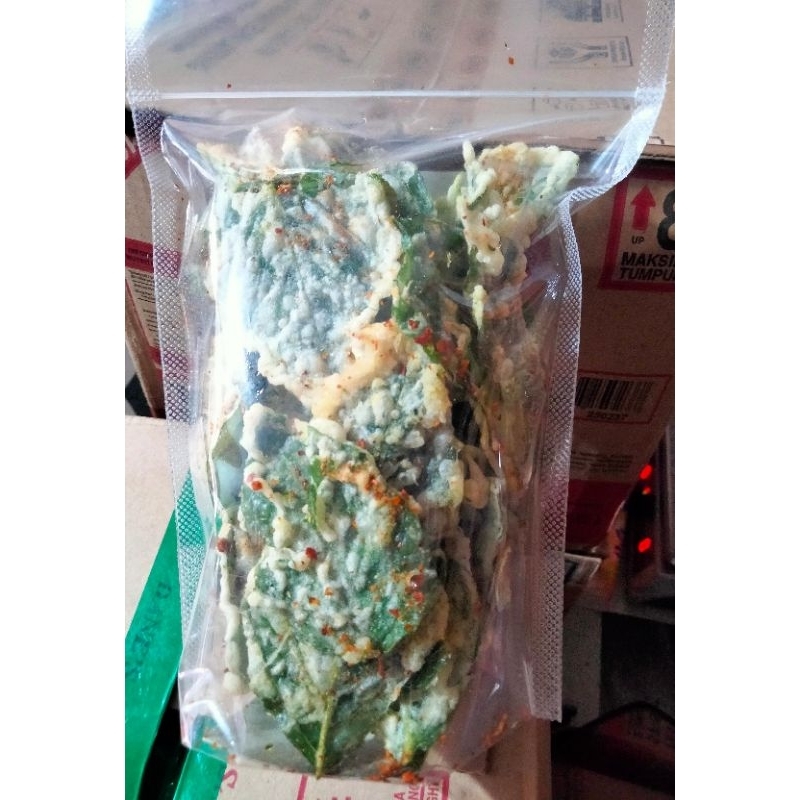 

JAJANAN/MAKANAN RINGAN/CAMILAN KRIPIK BAYAM ORI DAN PEDAS KEMASAN 125 GR