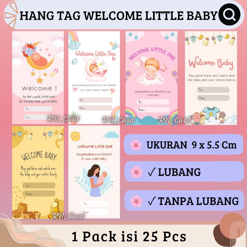 

( 25 pcs ) HANG TAG NEW BORN || HANG TAG UCAPAN BAYI || KARTU UCAPAN BAYI