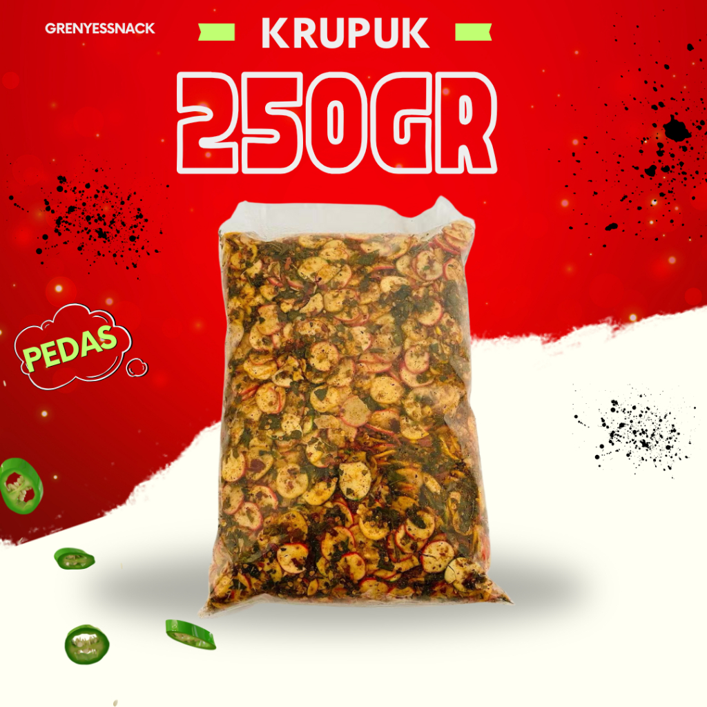 

Seblak Kerupuk kering kemplang seblak kering Pedas Daun jeruk 250gr