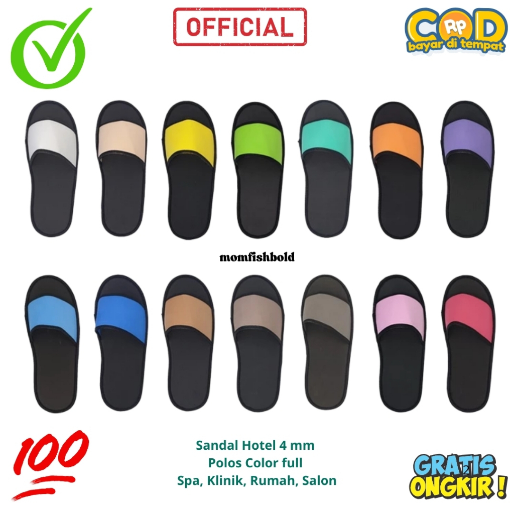 Sandal Hotel Polos Color full / Hotel Slippers / Sandal Hotel Murah / Sandal Hotel Ecer