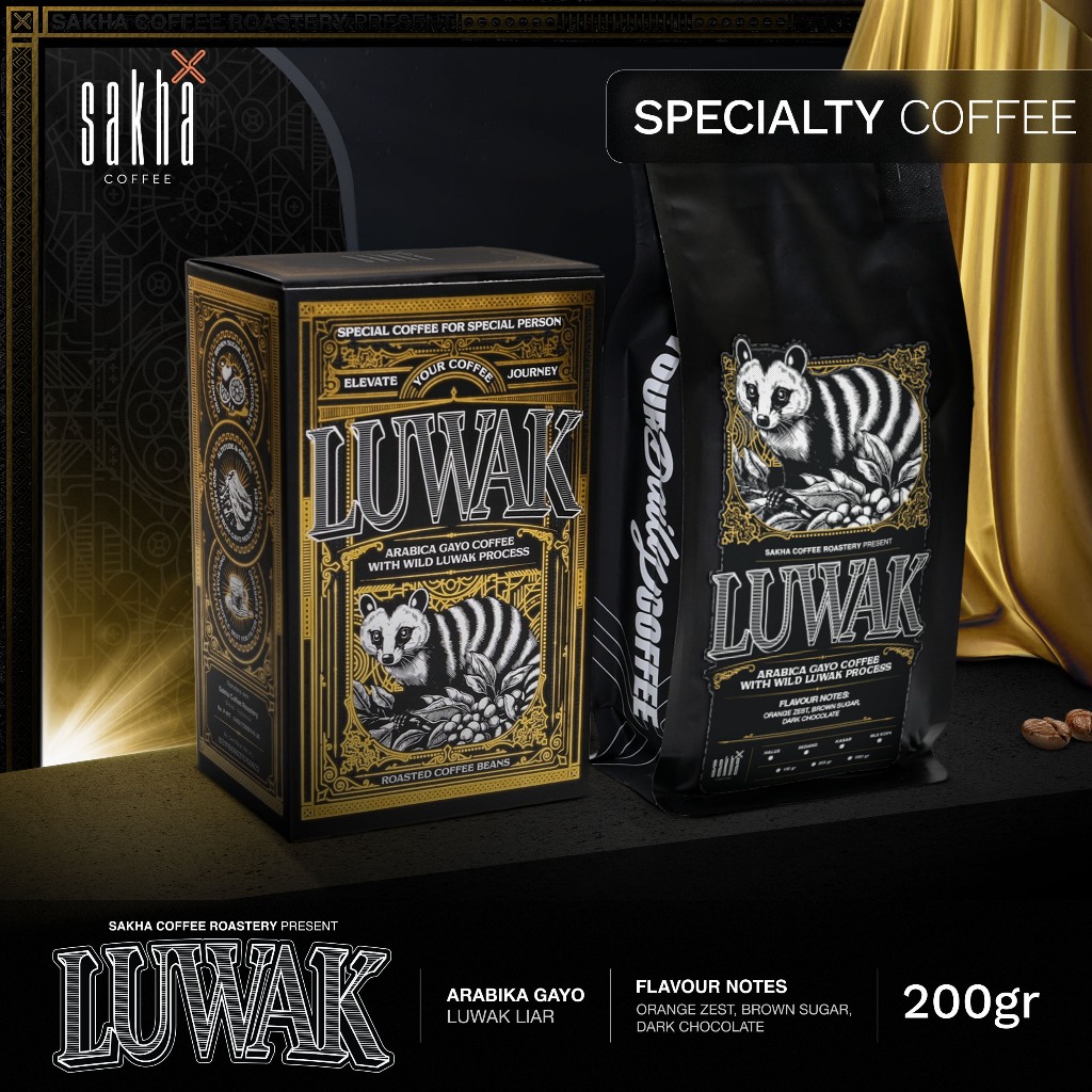 

Kopi Luwak Liar Arabika Gayo Aceh Arabica Coffee Beans 200 Gram Biji Bubuk Espresso Manual Brew