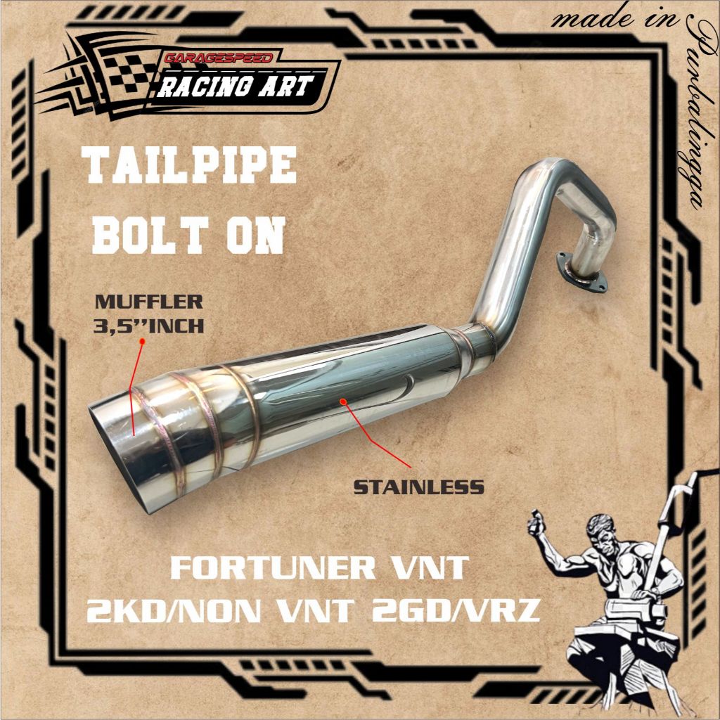 Knalpot Bolt On Fortuner VRZ Innova Reborn 2gd Hilux 2GD