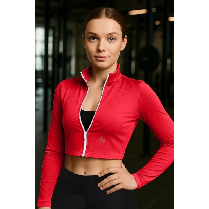 Jaket Olahraga Wanita Polyspandek Lembut Mode Slimfit - Running Gym Fitness Aerobic By Sixpack Kode 