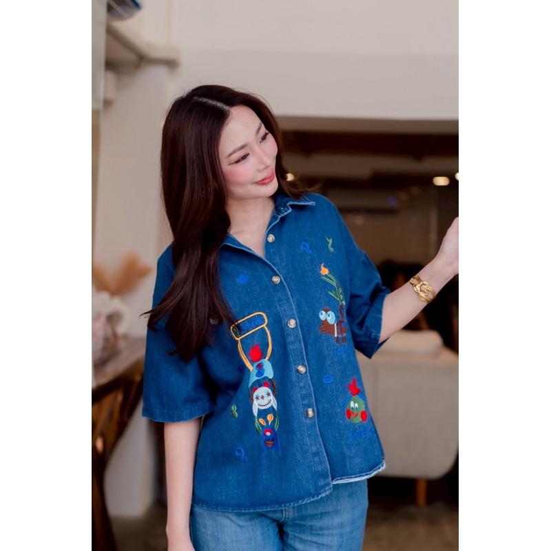 D3W! READY STOCK BRAND TOPPING TP 02 KEMEJA DENIM BKK