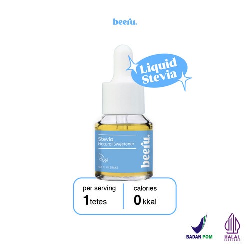 

BEERU STEVIA 15ml Natural Sweetener Bpom - Gula Pemanis alami Stevia Tetes Cair Dari Daun Stefia Asli - Gula Diet stevia