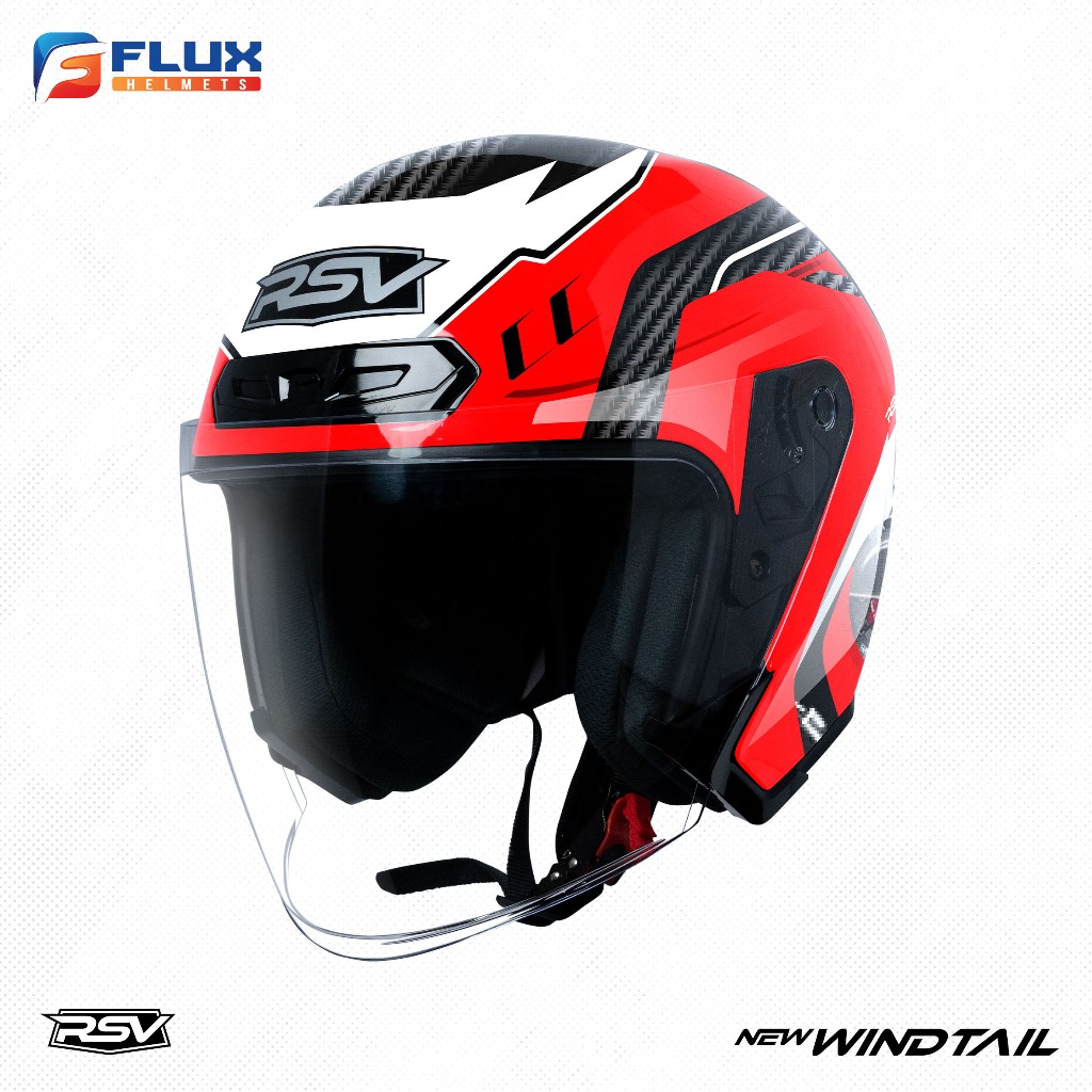 [ORIGINAL RSV] Helm RSV New Windtail Machine V3 Glossy - Helm Half Face SNI Unisex Single Visor (FLU