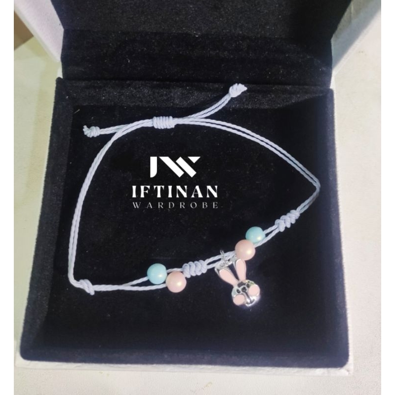 Gelang Anak serut tali Biru muda kelinci