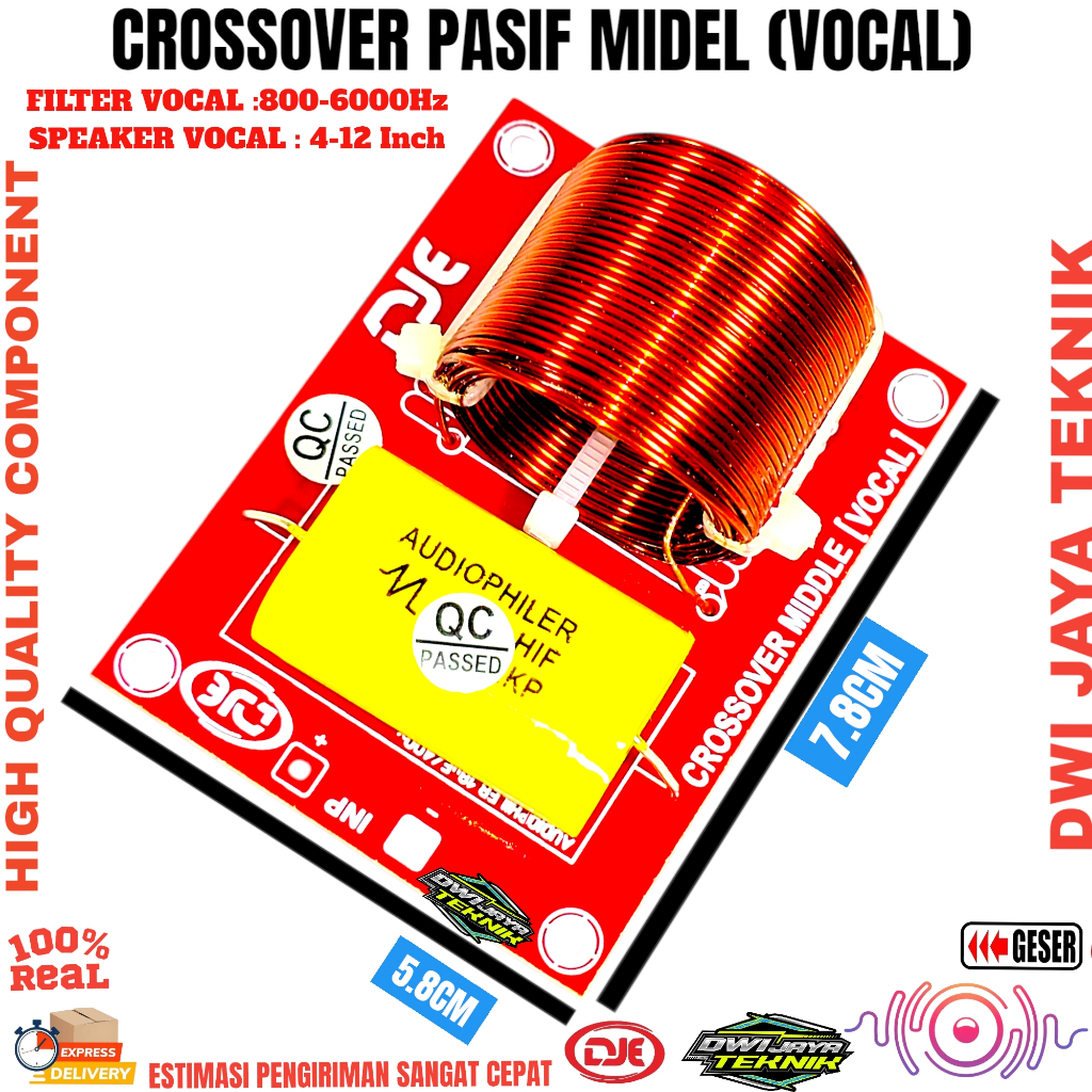 CROSSOVER Pasif MIDDEL VOCAL DJE Crossover Pasif Midrange Vocal Crosover Mid