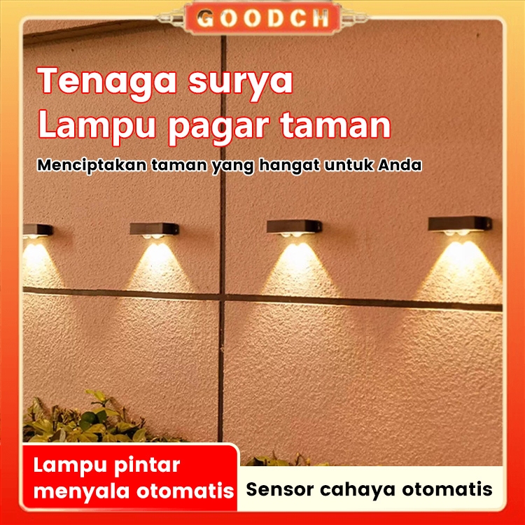 GOODCH Lampu Solar Outdoor LED Sorot Halaman, Warna Putih / Warm Light, Lampu Hias Cuci Tembok, Anti