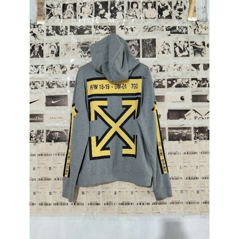 Off-White Arrows Hoodie Grey Yellow
