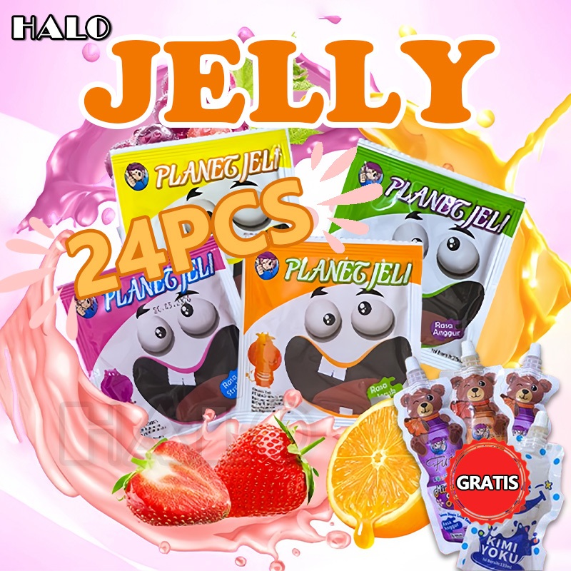 

COD Paket Jelly 24PCs Minuman Jelly KemasanRasa CampulJelly Rasa Mix Mangga StrawberryJerukAnggur Jeli Puding Food Pudding