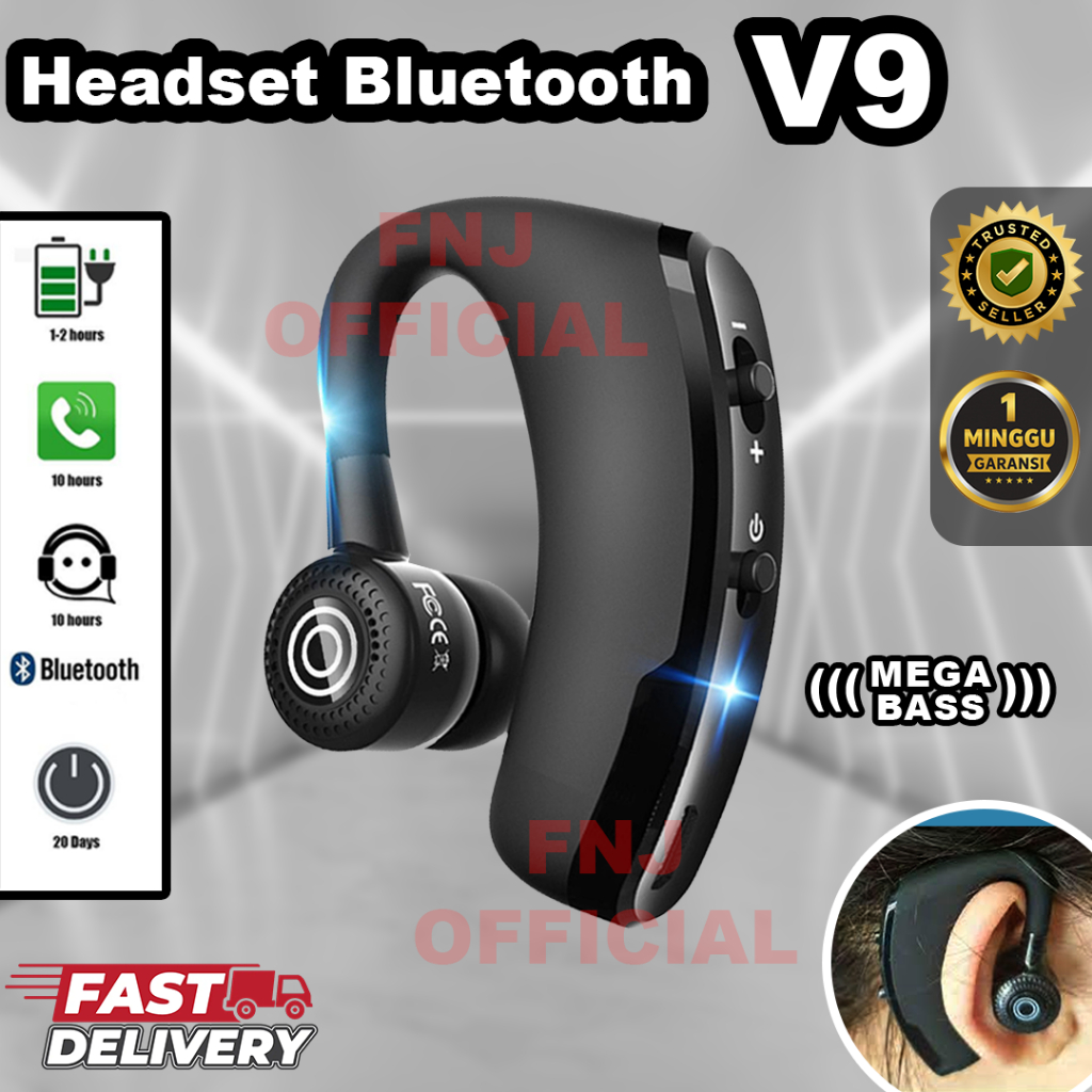 Bluetooth V9 Headset Earphone - Keren Murah Tanpa Kabel Android IOS