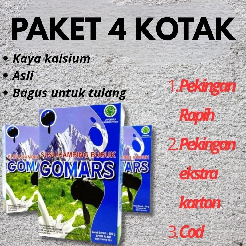 

GOMARS Susu Kambing Etawa Solusi Masalah Tulang paket 4 Kotak