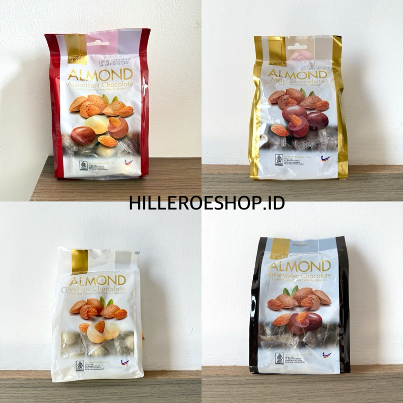 

COKLAT TYL 250GRAM ALMOND CHOCOLATE ASSORTED / WHITE / MILK / BITTERSWEET 250GR