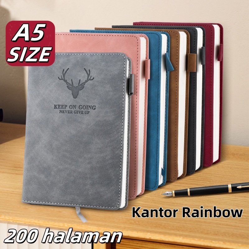 

【Premium Kantor】Buku Planner A5 Sampul Kulit Asli Agenda Rapat + Catatan Kerja + Studi Kampus | Cocok untuk Bisnis, Kantor, Mahasiswa